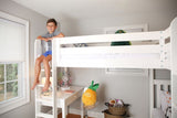 TRIO WS : Multiple Bunk Beds Twin High Corner Loft Bunk Bed, Slat, White