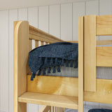 TRIPLICATE XL NS : Multiple Bunk Beds High Corner Loft Bunk Bed - Queen over Queen + Twin XL, Slat, Natural