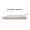 Queen-size mattress dimensions: 60 inches wide, 79.5 inches long, and 8 inches thick.