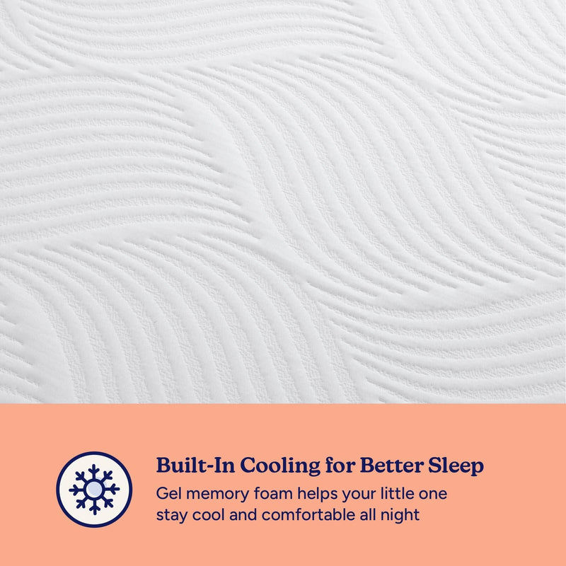 Cooling gel memory foam mattress cover with textured wave pattern for comfortable sleep.