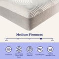 Medium firmness mattress with breathable, hypoallergenic, anti-microbial cotton-blend cover, non-toxic materials, and machine washable cover.
