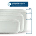 Three Maxtrex mattress toppers in varying heights of 5, 8, and 10 inches showcasing customizable comfort levels.