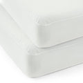 Stack of two white memory foam mattresses with breathable fabric covers.