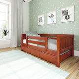 YEAH TR CP : Kids Beds Twin Toddler Bed with Trundle, Panel, Chestnut