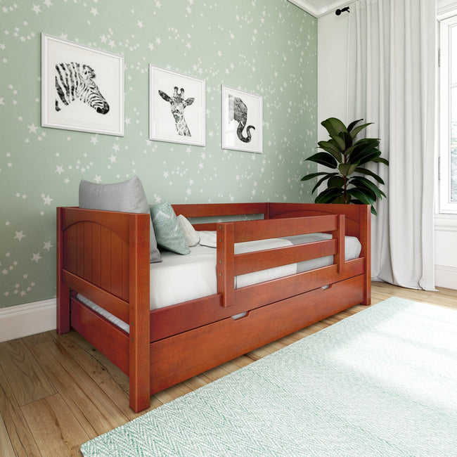 YEAH TR CP : Kids Beds Twin Toddler Bed with Trundle, Panel, Chestnut