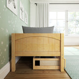 YEAH UU NP : Kids Beds Twin Toddler Bed with Underbed Dresser, Panel, Natural