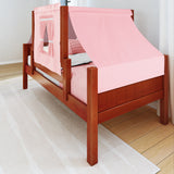 YO23 CP : Kids Beds Twin Toddler Bed with Tent, Panel, Chestnut