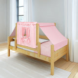 YO23 NP : Kids Beds Twin Toddler Bed with Tent, Panel, Natural