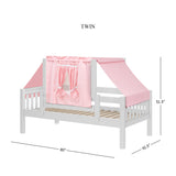 YO23 WS : Kids Beds Twin Toddler Bed with Tent, Slat, White