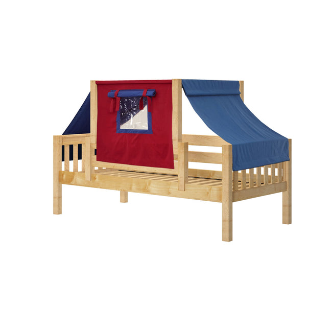 YO44 NS : Kids Beds Twin Toddler Bed with Tent, Slat, Natural