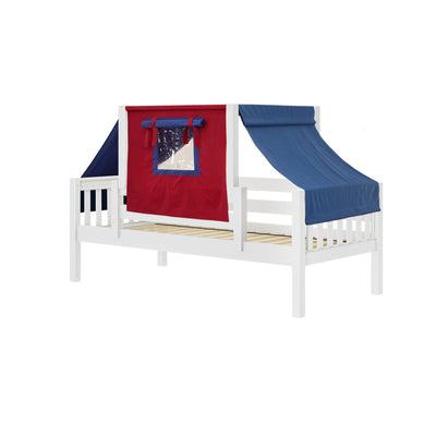 YO44 WS : Kids Beds Twin Toddler Bed with Tent, Slat, White