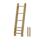1469-001 : Component Ladder for High Full over Queen Bunk, Natural