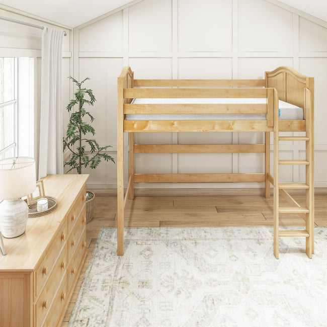 GRANDM XL MAT NC : Kids Beds Full XL Med HB High Loft Bed with Mattress, Curve, Natural