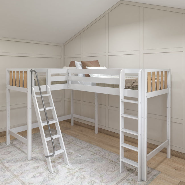 HIGHRISE MWS : Corner Loft Beds Modern Twin High Corner Loft Bed
