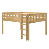 JOY RIDE XL NS : Standard Loft Beds Queen Low Loft Bed with Straight Ladder on Front, Slat, Natural