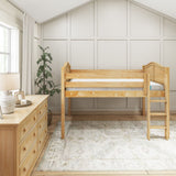 LARGEM XL MAT NC : Kids Beds Full XL Med HB Low Loft Bed with Mattress, Curve, Natural